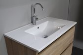 Sanilet badmeubel - 80cm - keramische wastafel - 1 kraangat - eiken - 2 laden softclose - bouwpakket