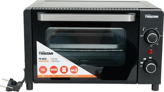 Mini-oven - Heteluchtoven - 10L - 800W - Campingoven - Kampeeroven - Kleine  oven | bol.com