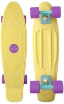 Happy products penny board voor meisjes en jongens - skateboard - longboard - pastel geel - mini cruiser