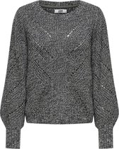 Jacqueline de Yong Trui Jdyjustina L/s Structure Pullover K 15228376 Dark Grey Melan/multi Mela Dames Maat - L