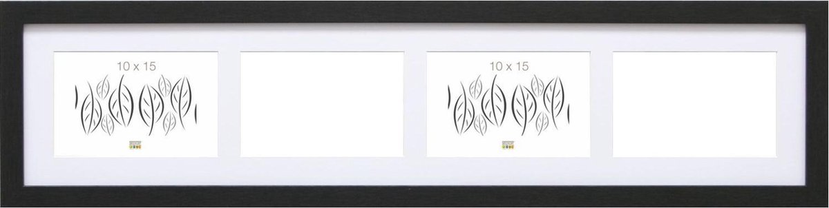 Deknudt Frames fotolijst S66KC4 - zwart - 4 horizontale foto's 10x15 cm