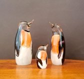 Glazen pinguin handgemaakt – set van 3 pinguins beeldjes van glas