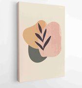 Earth tone boho gebladerte lijntekeningen tekenen met abstracte vorm. Abstract Plant Art-ontwerp voor print, omslag, behang, minimale en natuurlijke kunst aan de muur. 3 - Moderne