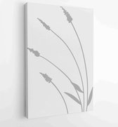 Gebladerte lijntekeningen met abstracte vorm. Abstract Plant Art-ontwerp voor print, omslag, behang, minimale en natuurlijke kunst aan de muur. 2 - Moderne schilderijen – Verticaal