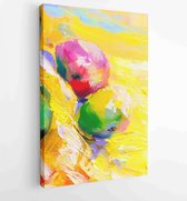 Textuur olieverf schilderij fruit schilderij kleurrijk bloemen stilleven - Moderne schilderijen - Verticaal - 631464593 - 115*75 Vertical