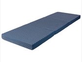 Livarno Home Logeermatras opklapbaar  - Blauw - Ingeklapt ook als zitpoef te gebruiken - Zitbank - Matras