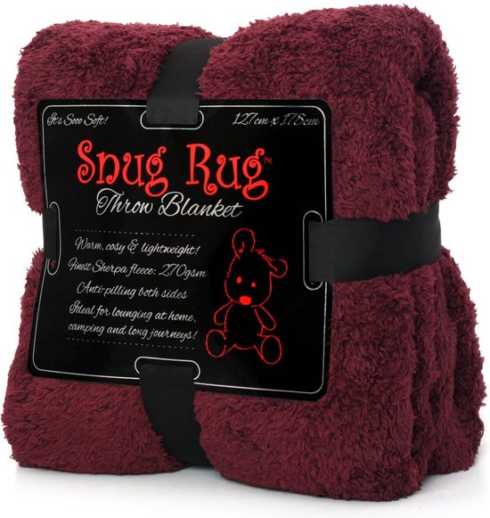 Snug Rug - Sherpa - Fleece deken - Plaid - Woondeken - Plaids - Dekens - Rood