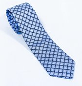 Exclusieve zijden Italiaanse design stropdas Giusanti Migliore Aberto met blauw ruitpatroon