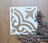 Kwart tegel sjabloon Bailey -30x30- Laat je vloertegels groter lijken - Herbruikbare tile stencil voor jouw tegelvloer