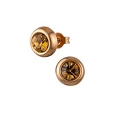 Zilveren oorbellen | Oorstekers | Rose gold plated oorstekers, kristal in meerdere kleuren