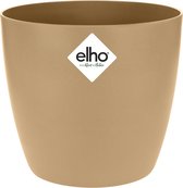 Elho Brussels Rond 18 - Bloempot voor Binnen - 100% Gerecycled Plastic - Ø 18.3 x H 16.8 cm - Koekjesbruin