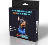 Blauwe LED Halsband voor honden XL / Blauw verlichte halsband / Lichtgevende Halsband Hond / Diverse formaten beschikbaar! Oplaadbaar via USB / USB Halsband LED