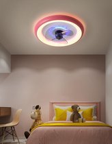 Woonkamer lamp - slaapkamer lamp -afstandsbediening LED lamp -LED woonkamer lamp -LED Platfond lamp - met ventilator Moderne plafondlamp - Plafondlamp Led - roze-Plafondlamp Woonkamer - LED P