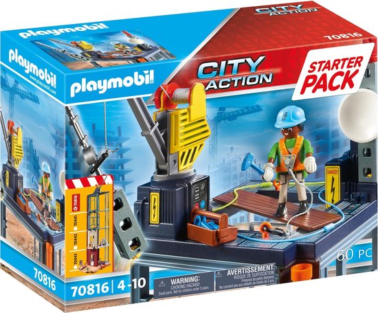 PLAYMOBIL Starterpack City Action Bouwplaats met lier - 70816