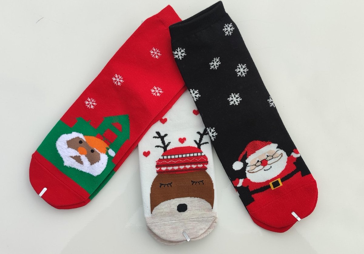 Kerstsokken-3 Paar-Christmas Socks-Unisex-36/39-Kerstcadeau-Hoge Kwaliteit