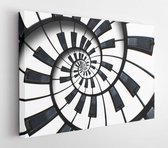 Ongebruikelijk abstract pianotoetsenbord zoals spiraalvormige achtergrond fractal eindeloze trap. - Modern Art Canvas - Horizontaal - 689573419 - 80*60 Horizontal