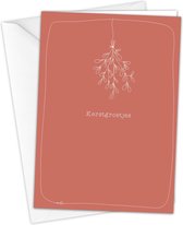 Set van 10 luxe dubbele kerstkaarten met enveloppen - Mistletoe - Hippe kerstkaarten