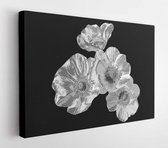 Zilveren bloem - Modern Art Canvas - Horizontaal -610163204 - 80*60 Horizontal