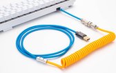 TheSetupStore.com Coiled Cable - USB-C- Blauw / Oranje - Mechanisch toetsenbord - Kabel - GX16 - 1,5 Meter Lang