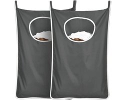 Wasmand Hangend - 2 Stuks - Zwart - 120 Liter - Hangende Opvouwbare Waszak