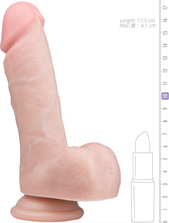 EasyToys - Realistische Dildo met Balzak - Dildo met Zuignap - 17,5 cm - Dildo's - Sex Toys voor Vrouwen en Mannen - Dildo Mannen Anaal - Beige