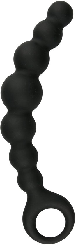 EasyToys Anal Collection Zwarte anale plug met kralen