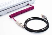 TheSetupStore.com Coiled Cable - USB-C- Paars / Zwart - Mechanisch toetsenbord - Kabel - GX16 - 1,5 Meter Lang