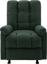 Fauteuil verstelbaar stof donkergroen 71,5x96,5x100,5 cm