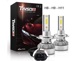 H8 / H9 / H11  LED lamp 20000 Lumen (set 2 stuks) incl CANbus EMC CHip 6500k Ultra-bright Wit Korte inbouw diepte /100 Watt Motor / Auto / Scooter / Motor /Dimlicht / Grootlicht / Koplampen / Autolamp / Lampen / Autolampen / CANbus adapter 12v
