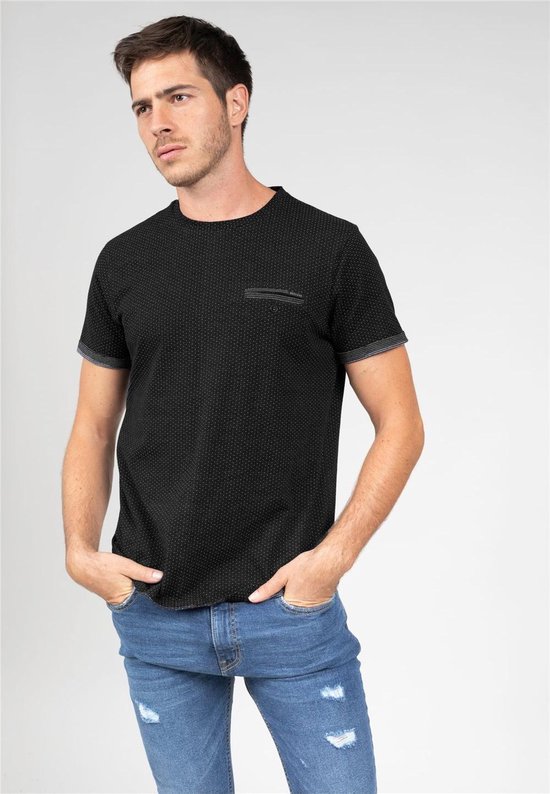 DEELUXE T-shirt met kleine patronen NOVEL Black