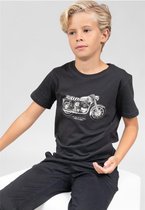 DEELUXE T-shirt met motorprint FREEMIND Charcoal