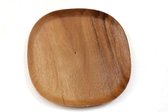 Floz houten ontbijtbord - houten bord - vierkant bord - set van 2 - 25 cm - fairtrade