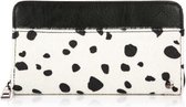 Ruime portemonnee/mini tasje met croco & koe print, zwart