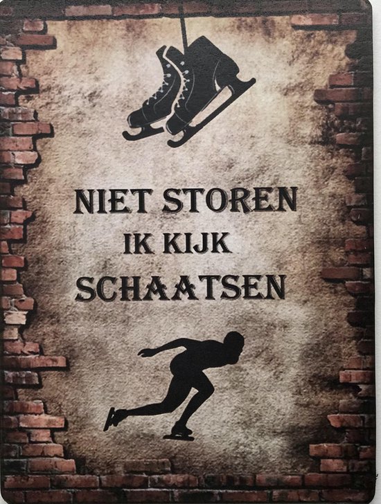 Niet storen ik kijk schaatsen- tekstbord - schaats fan- olympische spelen - schaatsen -cadeau tip