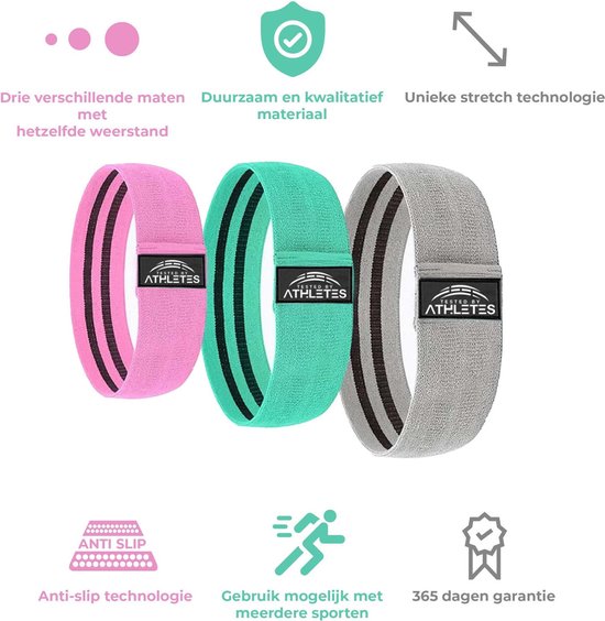 Lot de 3 Bandes de résistance Douxe - Résistance dure - Bandes de résistance - Bandes de fitness - Bande de résistance