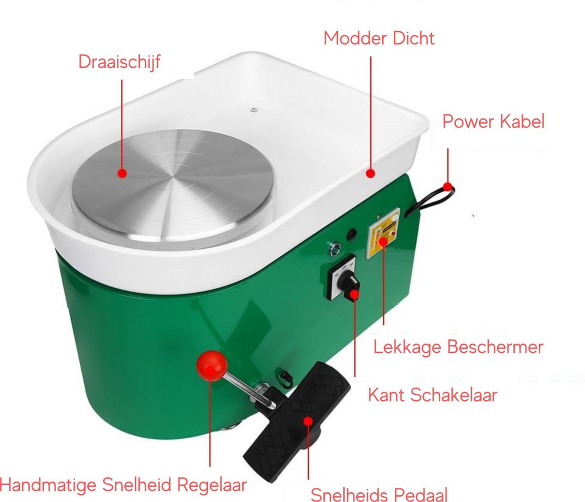 panfudongk Elektrische pottenbakkersschijf, machine, Pottery Wheel