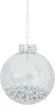 Oneiro's luxe kerstbal GLITTO White – ø80 mm- kerstbal - 2 STUKS -  luxe verpakking – kerstcollectie – kerstdecoratie – kerstboomhanger – kerstversiering