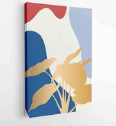 Marmeren kunstontwerp met abstracte vorm en gouden patroon. 3 - Moderne schilderijen – Verticaal – 1843764724 - 50*40 Vertical