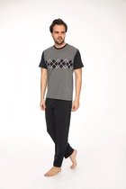 Sivassi Heren Pyjama | 2-Delige Set | Korte Mouwen | Heren Pyjama Katoen | Heren Pyjama Volwassen | Lange broek | Maat XL