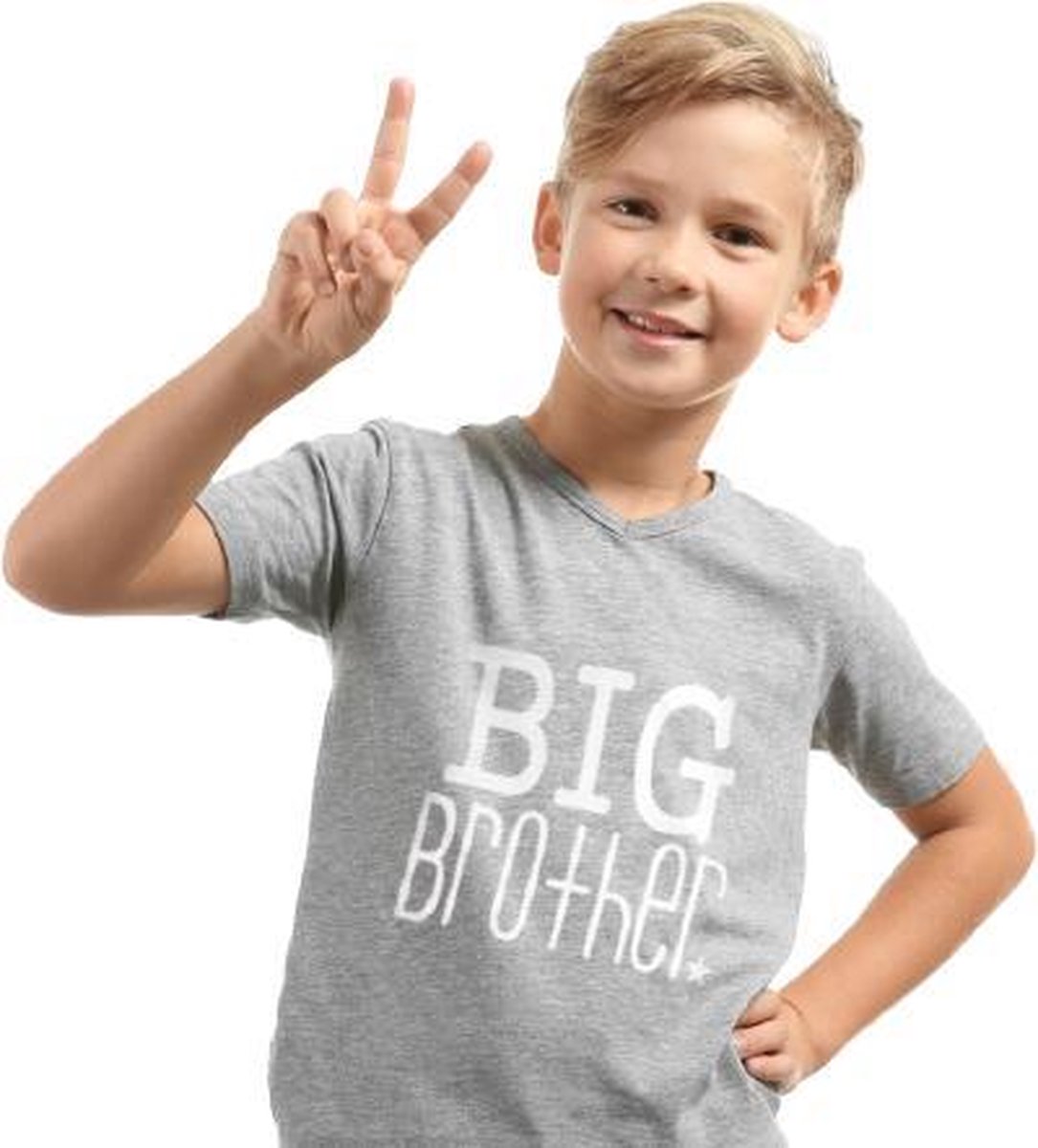 Cutiesz Big Brother T-shirt - Grote Broer Tshirt – (Leeftijd ca. 6-7 jaar) Jongens T-shirt Maat 134