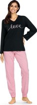 Dames Pyjama 'Love' Zwart/Roze - maat 42