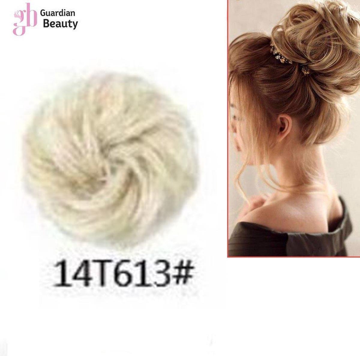 Messy Haarstuk Bun #14T613 | Haar wrap extension | Hair Bun | Messy Bun - 40 Gram