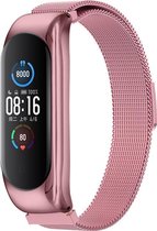 Xiaomi Mi band 3/4/5/6 milanese band - rose rood - Geschikt voor