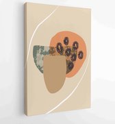 Aardetinten landschappen achtergronden instellen met maan en zon. Abstract Plant Art-ontwerp voor print, omslag, behang en natuurlijke kunst aan de muur. 4 - Moderne schilderijen –