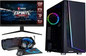 omiXimo | AMD Ryzen 3 Game PC Gaming Setup - Complete Gaming Set - 24" Gaming Monitor - Vega 8 - Gaming Keyboard Headset Muis Muismat | 8 GB | 240 GB SSD | WiFi