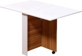 Nancy's El Posito Mobile Tafeltafel - Eiken, Wit - Spaanplaat, Metaal - 47,24 cm x 31,5 cm x 28,74 cm
