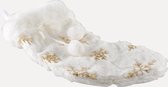 Witte kerstsok met gouden vlokken 16cm x25cm, Een mooie up-to-date kerstsok,