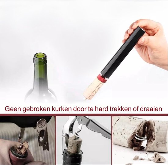 Leuke set voor het openen van flessen 3 in 1 - wijnkurkentrekker