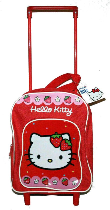 HELLO KITTY Strawberry Kinder Trolley Koffertje Vakantie Logeren 1-3 Jaar
