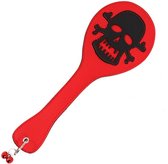 Nooitmeersaai - PU leren skull paddle rood - lengte 30 cm